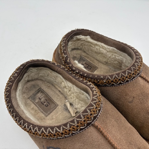 Mens Ugg Australia Tasman II Chestnut Shearling Lined Comfort Slippers Size 9 - Picture 10 of 16